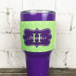 Purple 30oz Tumbler with Lid & Optional Personalized Neoprene Wrap - Stainless Steel Travel Hot and Cold Cup