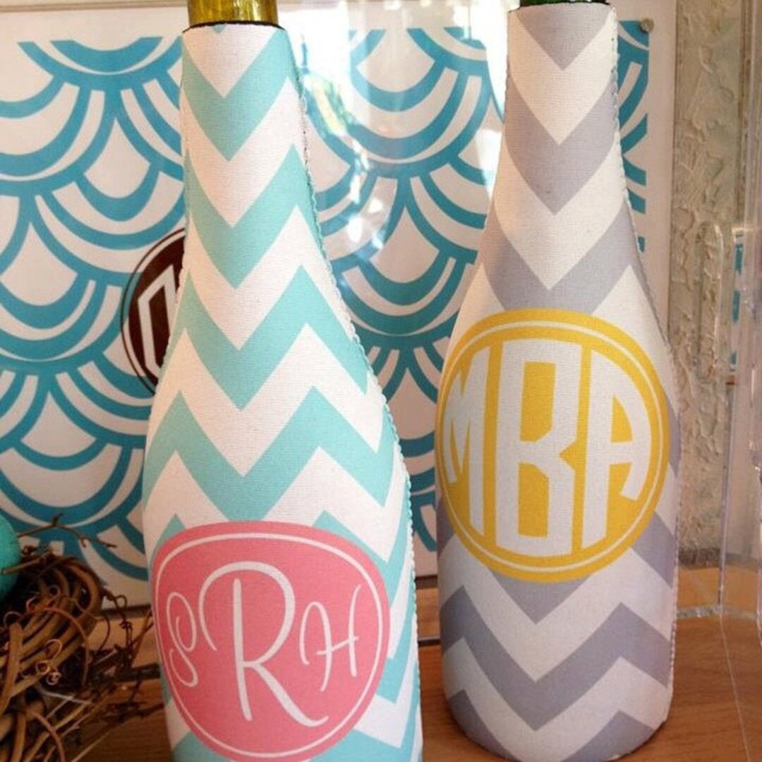 Personalized Wine Bottle Sleeve - Custom Pattern, Color, Monogram ...