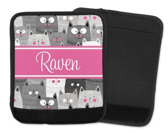 Cat Collage Design Luggage Finder - Personalized Bag Tag ID - Unique Handle Wrap