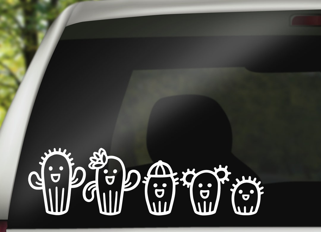 Cactus Family Vinyl Car Decal Choice of Color and Design Etsy