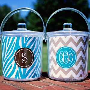 Personalized Acrylic Ice Bucket and Tongs - Custom Pattern, Color, Monogram & More - Housewarming Gift or Hostess Gift