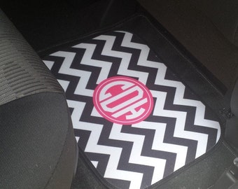 Personalized Monogram Rear Car Mats for Back (Set of 2) - Customize with Pattern, Color and Frame
