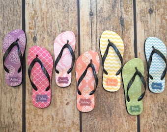 Personalized Flip Flops - Custom Pattern, Color, Name & More - Monogram Flip Flop Beach Sandals - Summer Design Your Own