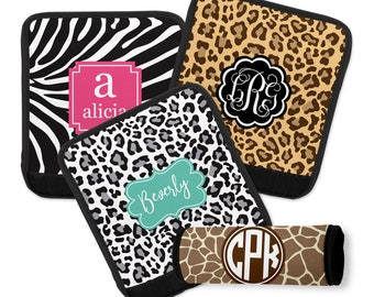 Animal Print Personalized Luggage Finder Personalized Bag Tag - Choice of Pattern, Frame & Personalization - Handle Wrap Bag Finder