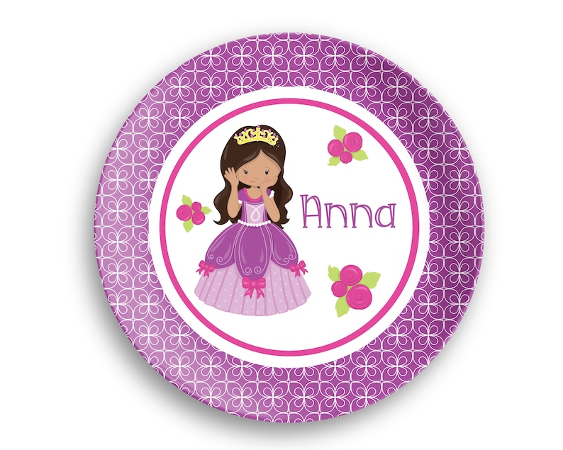 Personalized Princess Design Polymer Kid's Dinner Plate Etsy