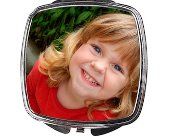 Custom Photo Gift Compact Mirror - Personalized Travel Mirror, Purse Mirror with Picture Photograph