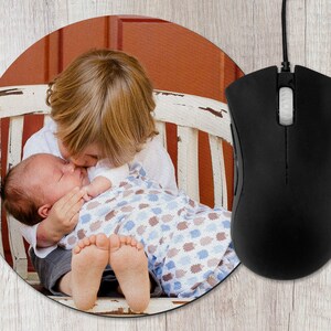 Photo Round Mouse Pad - Custom Picture Gift, Office, Desk Computer Mousepad