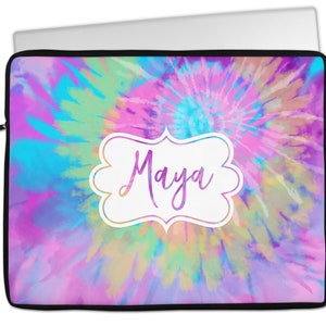 Tie Dye Design Tablet Device or Laptop Sleeve Sizes Available 24  Design Options Personalized Neoprene Bag Hippie Bohemian