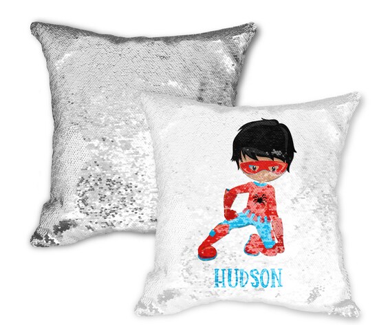superhero sequin pillow