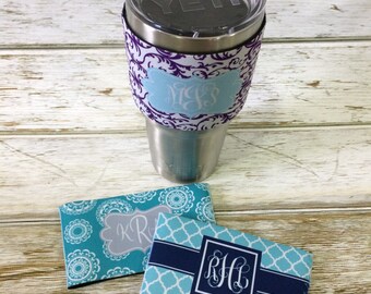 Personalized Sleeve for Reusable Tumbler - Custom Pattern, Color, Monogram & More - Custom Design Insulated Hugger