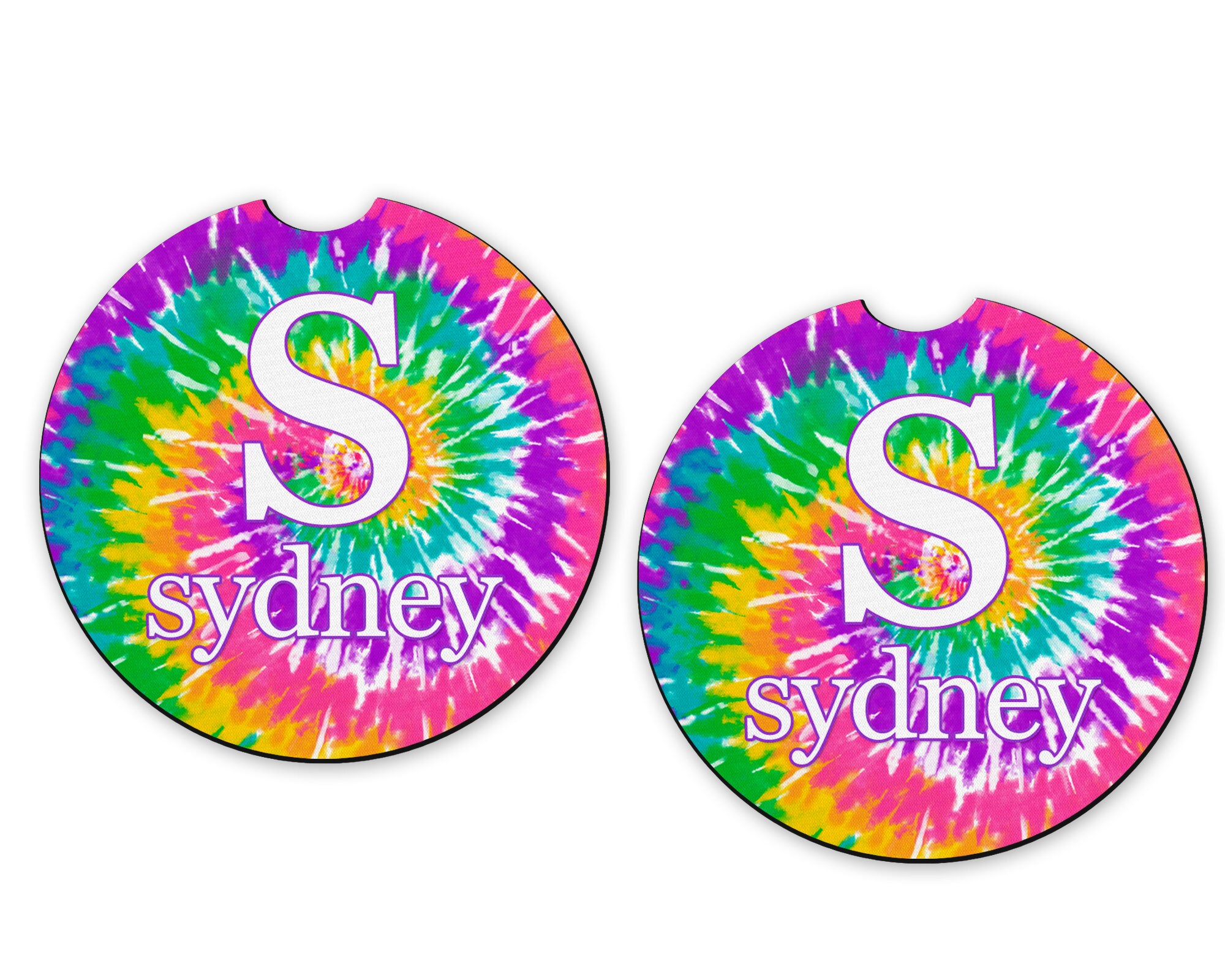 Set of 2 Car Coasters, Personalized Car Decor, New Car Gift, Smiley and  Flower Car Coasters, Cute Gift Ideas 