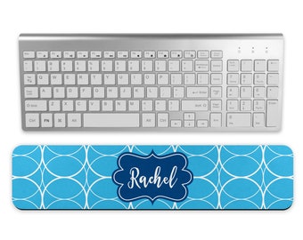 Monogram Keyboard Wrist Rest Pad - Choice of Pattern, Color, Frame - Custom Design Personalized Keyboard Rubber Cushion