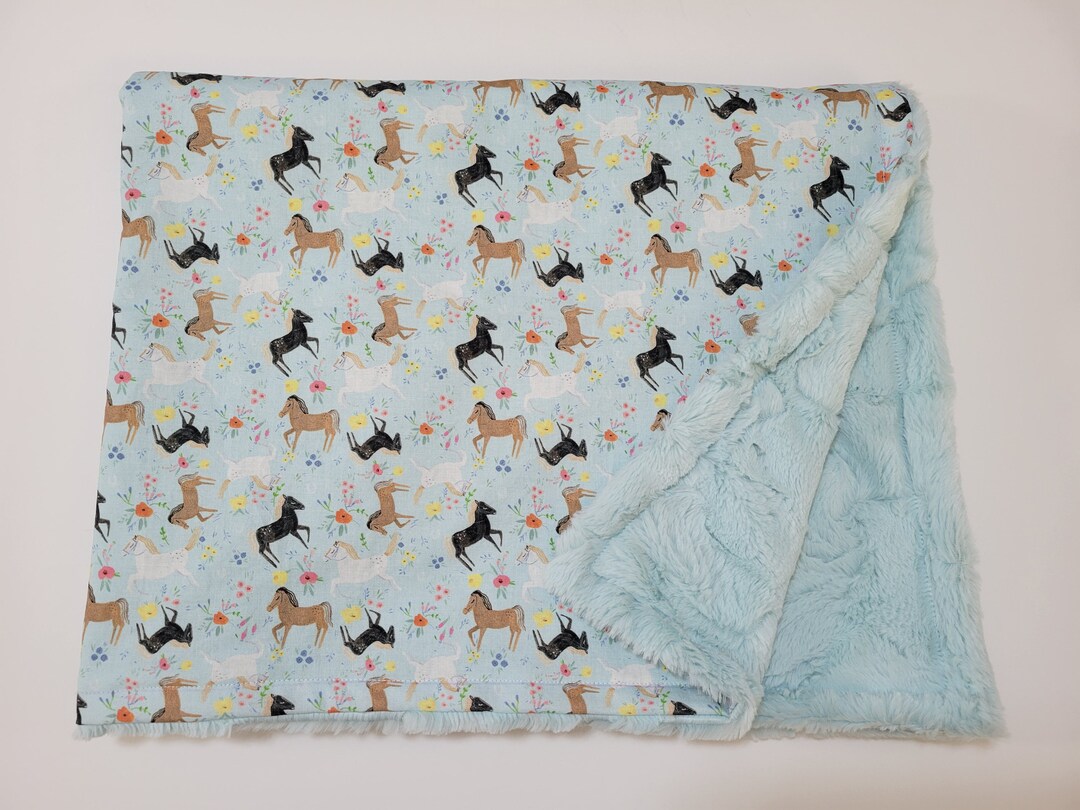 Playing with Horses Minky Blanket main image 1