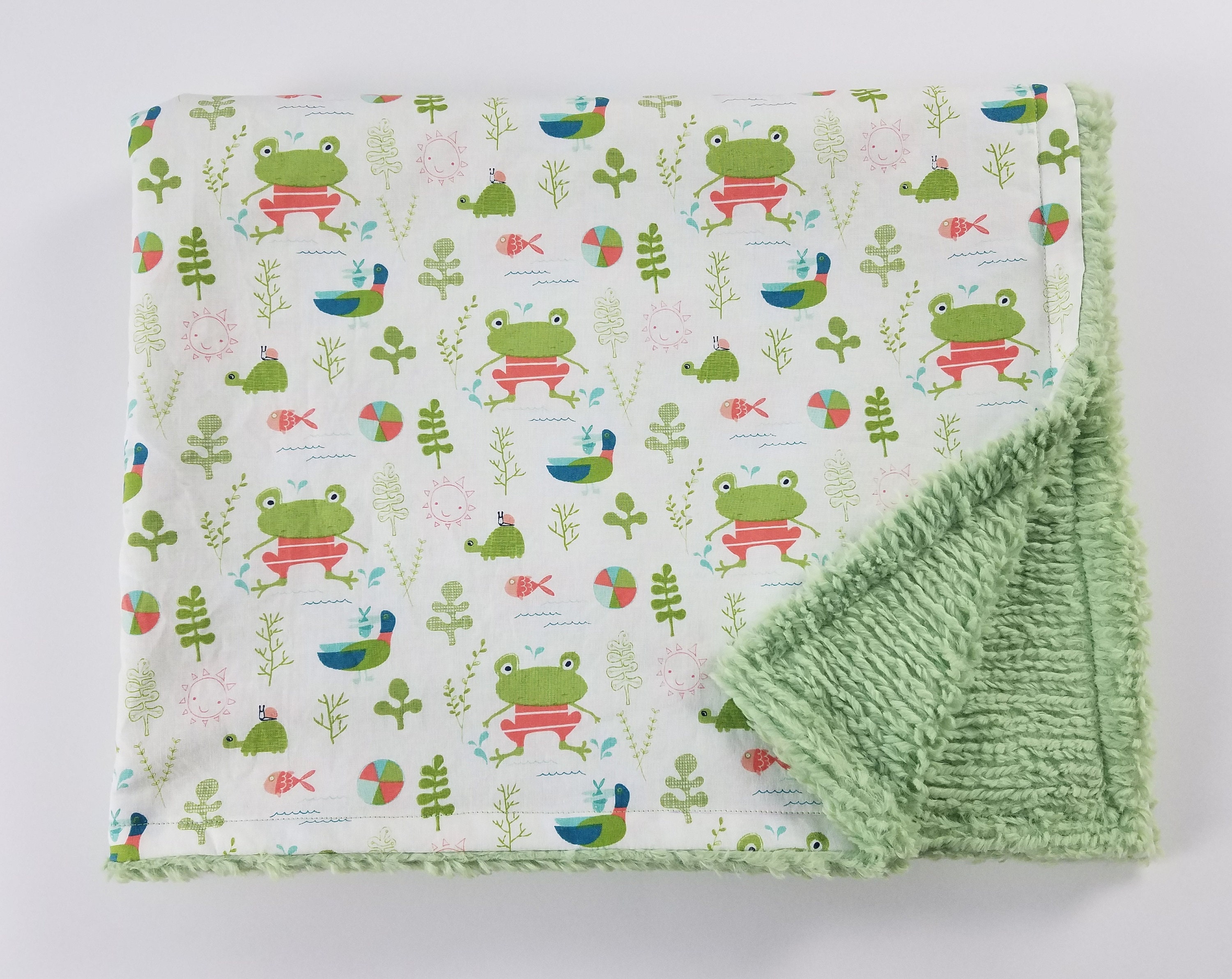 Frog Print Handmade Minky Baby Blanket READY TO SHIP - Etsy