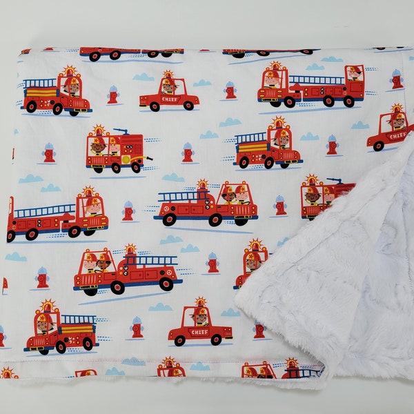 Fire Truck Blanket Etsy