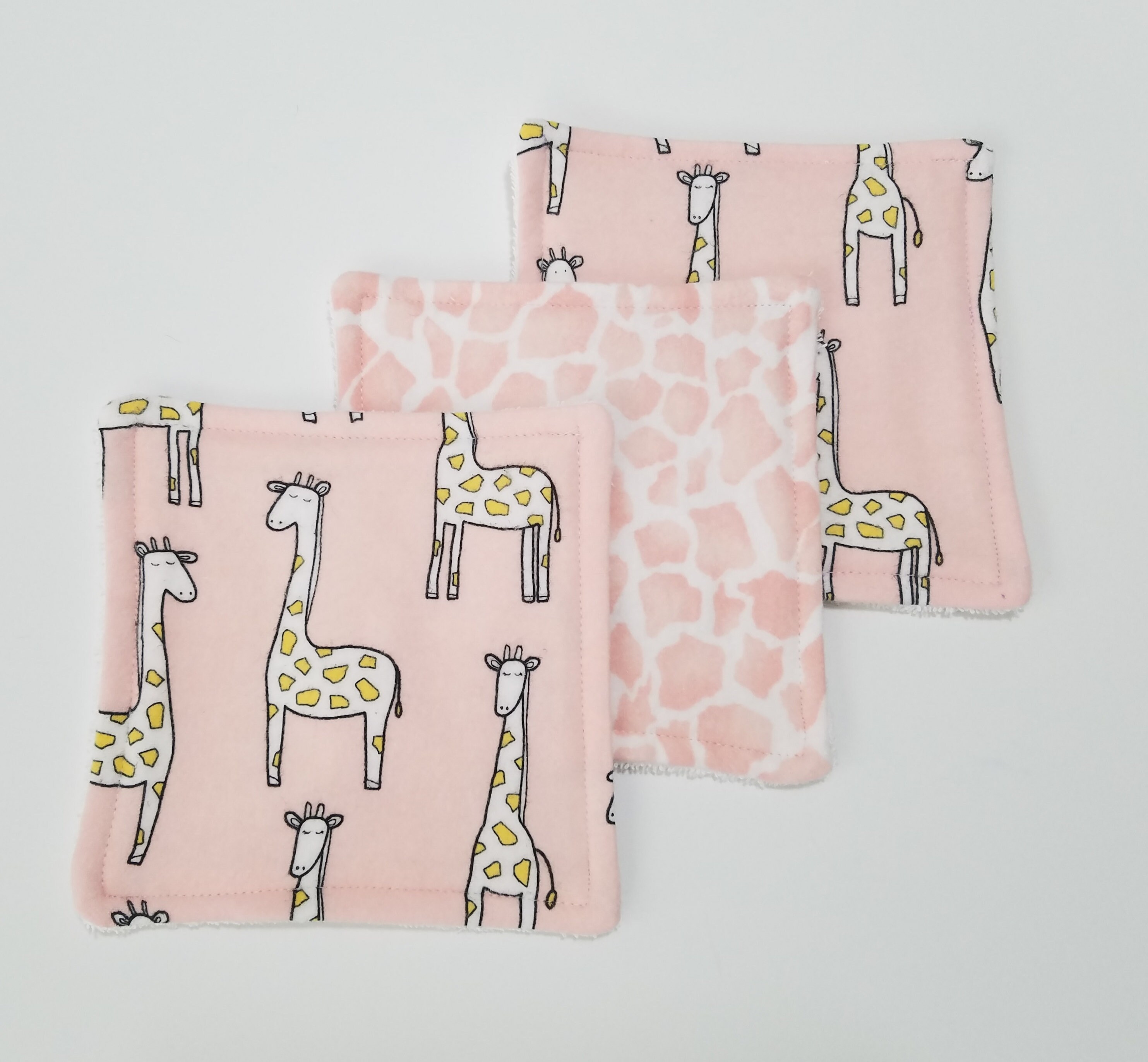Giraffe Print Handmade Washcloths for Baby set of 3 READY Etsy New