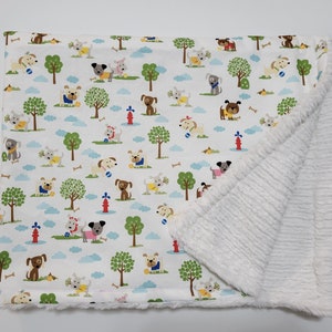 Dog Print Handmade Minky Blanket for Babies or Pets - READY TO SHIP!