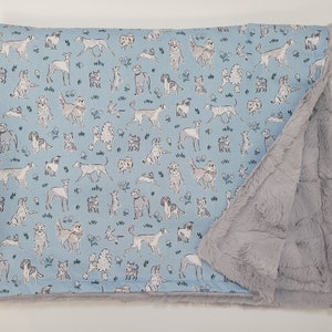 Dog Print Handmade Minky Blanket for Babies or Pets - READY TO SHIP!