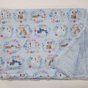 Dog Print Handmade Minky Blanket for Babies or Pets - READY TO SHIP!