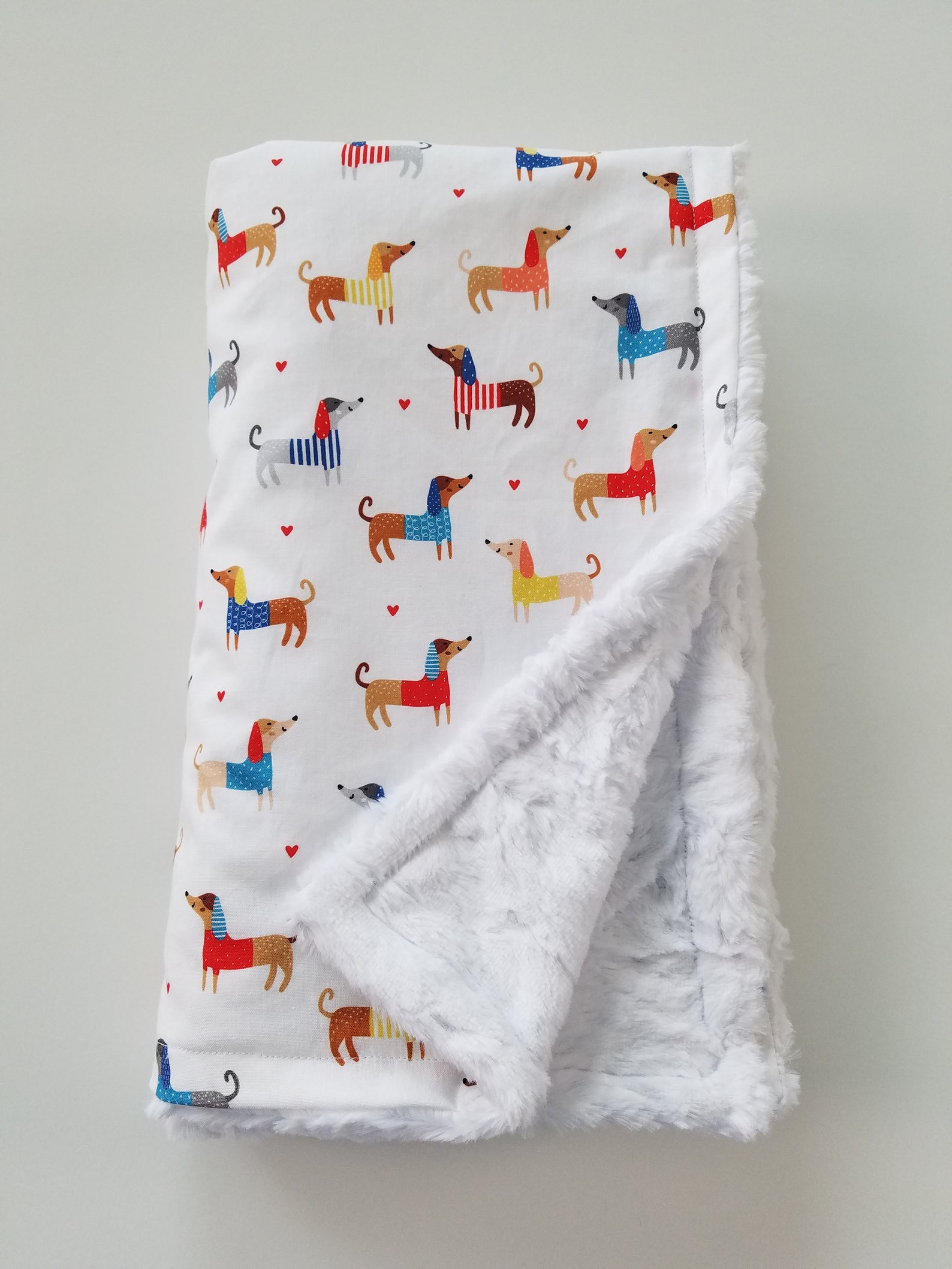 Dog Print Handmade Minky Baby Blanket for Pets or Babies Etsy UK