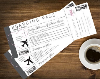 Save the Date Boarding Pass - Printable - Destination Wedding