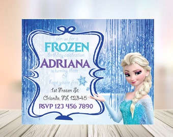 Elsa Birthday Invitation, Elsa Birthday Party, Frozen Birthday Invitation, Frozen Invitation, Frozen Birthday, Disney Princess Invitation