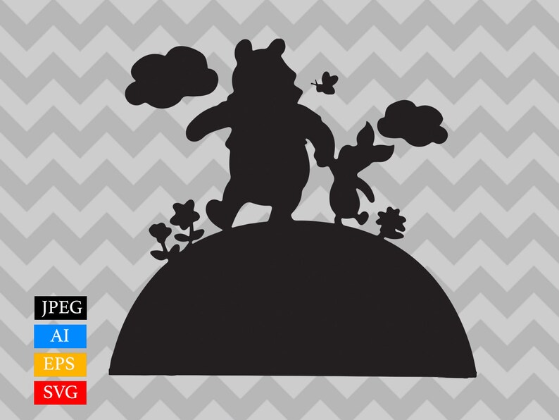 Winnie the Pooh and Piglet SVG Etsy