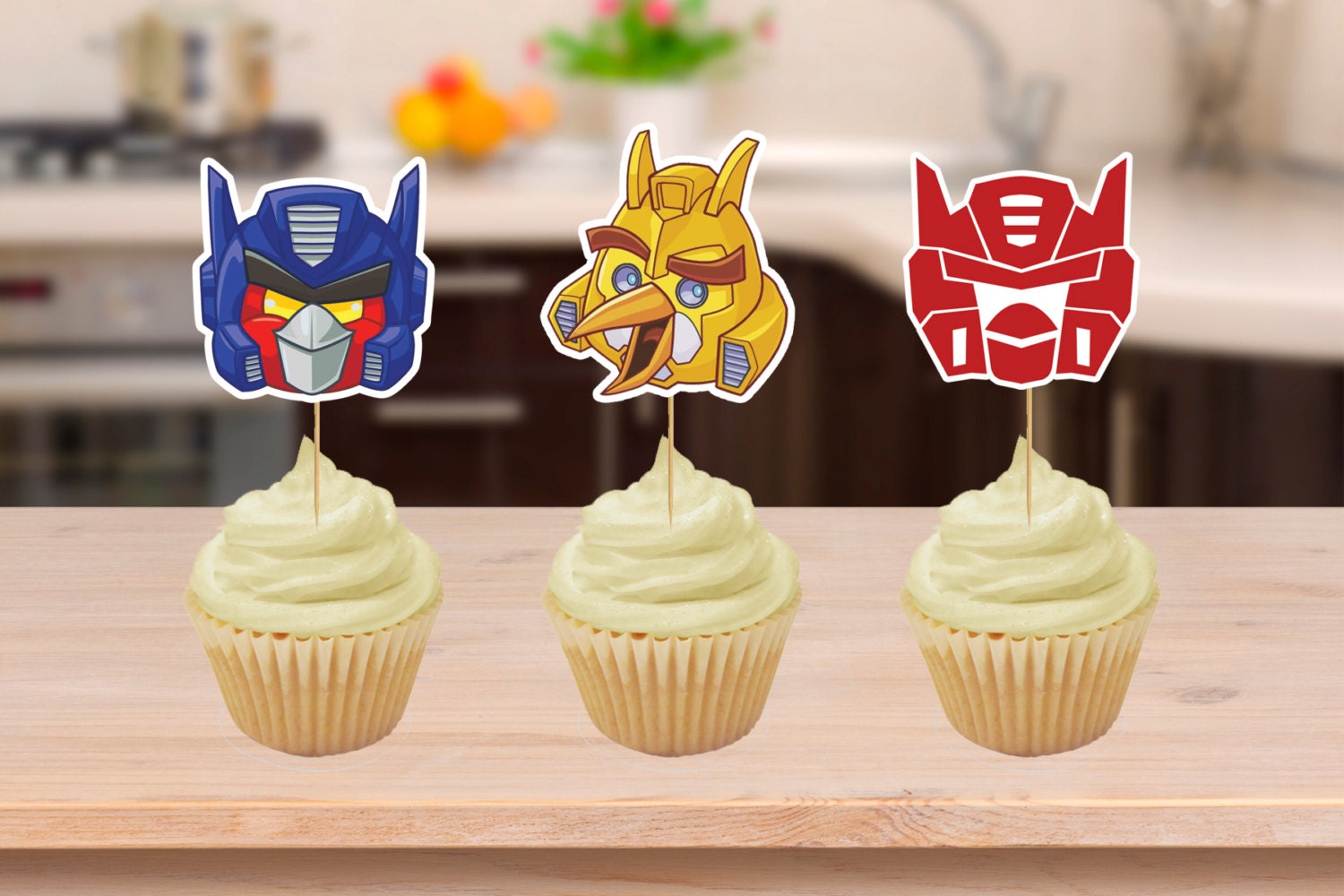 Angry Bird Transformers Party Cupcake Toppers Printables Download