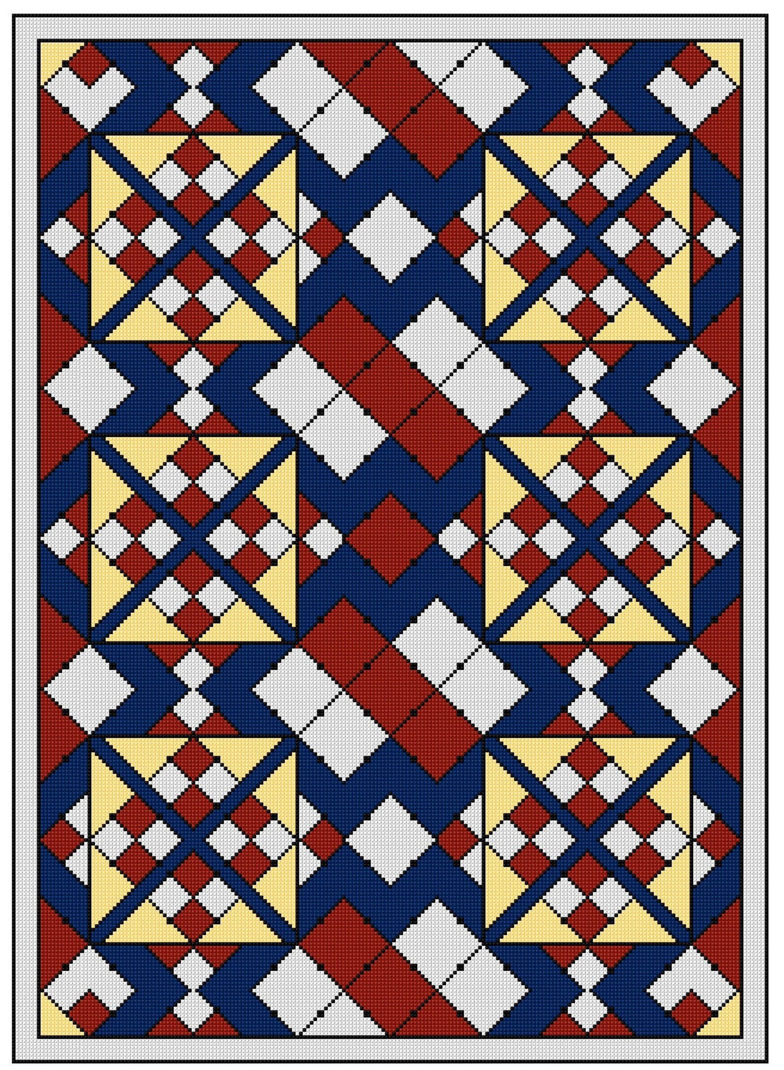 Counted Quilt Cross Stitch Pattern Instant Download Pdf Chart Etsy