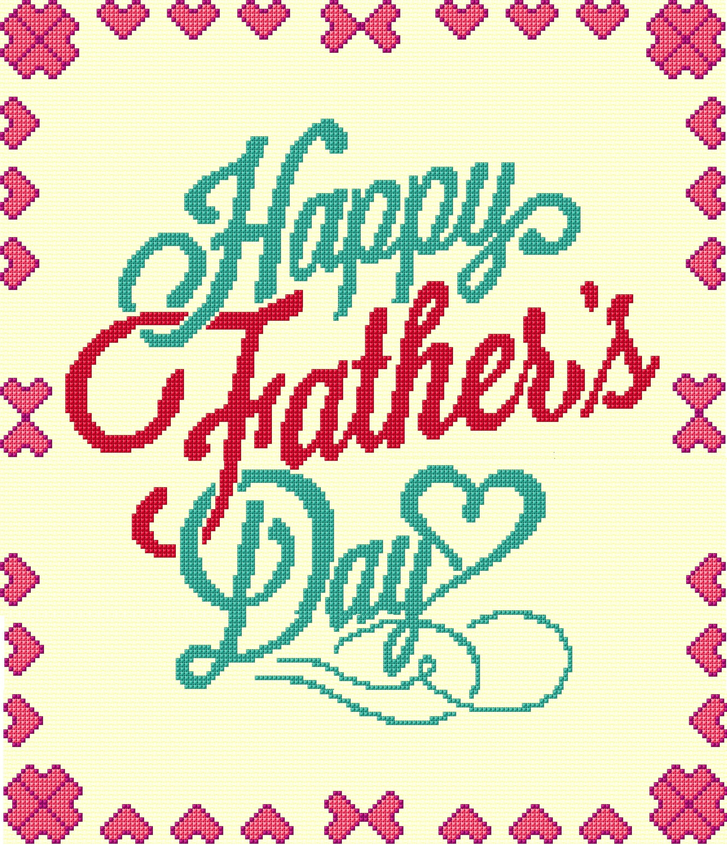 Counted Fathers Day Cross Stitch Pattern Instant Pdf File Etsy