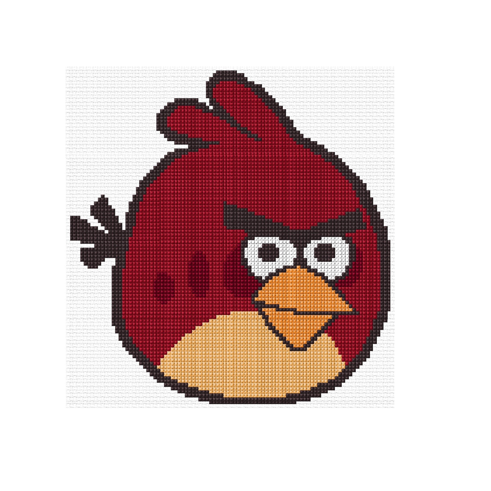 Angry Bird Cross Stitch Pattern Pdf File Chart Instant Etsy