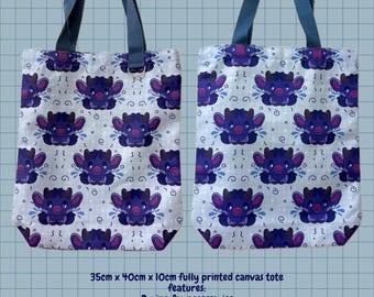 Blueberry Cow Canvas Tote Bag