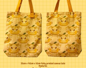 Lemon Cow Canvas Tote Bag