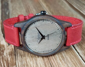 Houten horloges mannen Houten horloge man Horloge graveren Horloge met leren band Polshorloge heren Houten polshorloge heren Houten sieraden