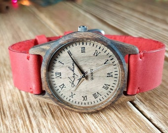 Reloj de madera Reloj de pulsera Reloj de madera mujer Relojes de pulsera Reloj madera Reloj Hecho a mano Reloj grabado Reloj personalizado