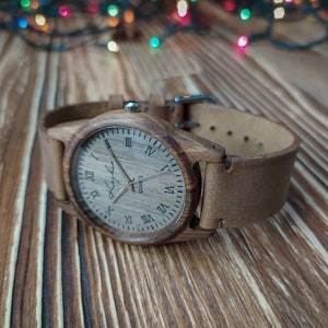 Wooden wrist watch | Walnut | Womens watch / Unisex watch | 35 mm (1 3/8&quot;) | FREE ENGRAVING | Personalized watches | Handmade wristwatches