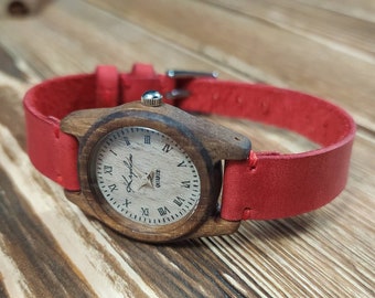 Wooden wrist watch | Walnut | Womens watch / Tiny wristwatch | 25 mm (1") | FREE ENGRAVING | Personalized watches |Handmade wristwatches