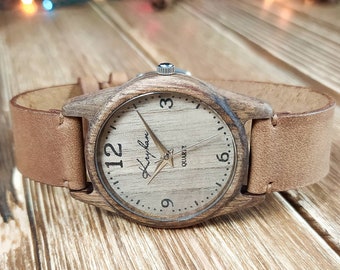 Wooden wrist watch | Made in Ukraine | Walnut | Womens watch | Unisex watch | 35 mm (1 3/8") | FREE ENGRAVING | Personalized watches