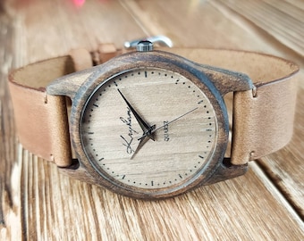 Reloj de madera Reloj de pulsera Reloj de madera mujer Relojes de pulsera Reloj madera Reloj Hecho a mano Reloj grabado Reloj personalizado