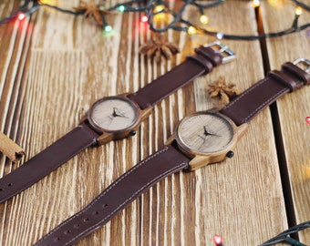 Holz Armbanduhr für ihn und für sie, Walnuss, Herren Armbanduhr, Damen Armbanduhr