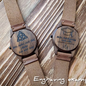 Reloj de madera / Nogal / Reloj de pulsera para hombre / 40 mm 1 5/8 / GRABADO GRATIS / Relojes personalizados / Regalo para hombre / Relojes de madera hechos a mano imagen 9