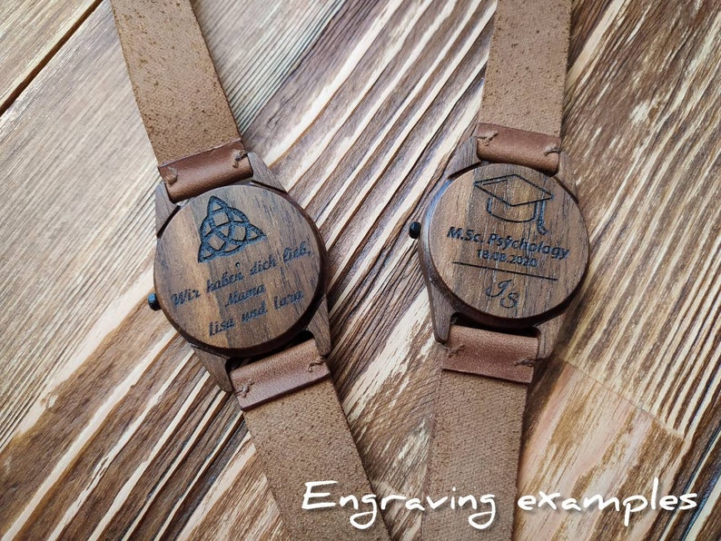 Reloj de madera / Nogal / Reloj de pulsera para hombre / 40 mm 1 5/8 / GRABADO GRATIS / Relojes personalizados / Regalo para hombre / Relojes de madera hechos a mano imagen 9