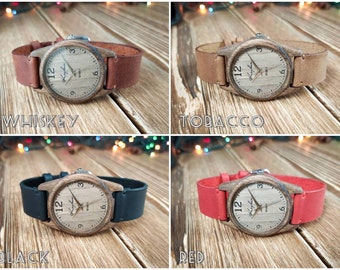 Wooden wrist watch | Walnut | Womens watch / Unisex watch | 35 mm (1 3/8") | FREE ENGRAVING | Personalized watches | Handmade wristwatches