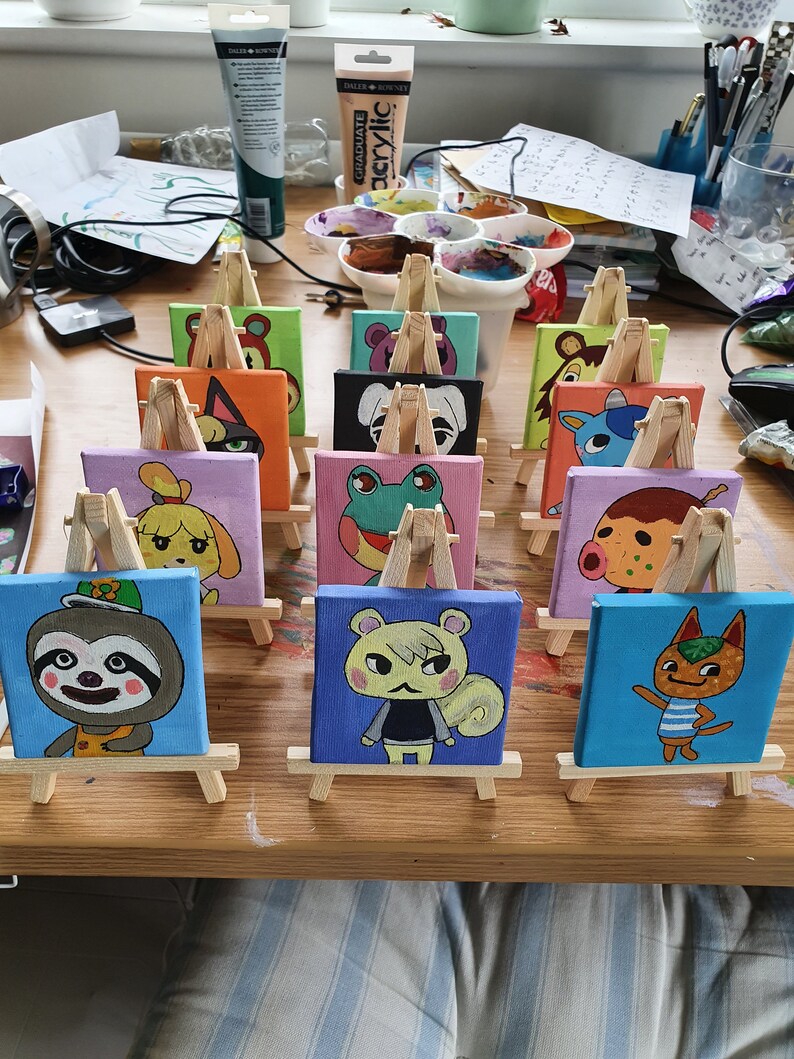 Animal Crossing Miniature Canvas Painting Etsy UK