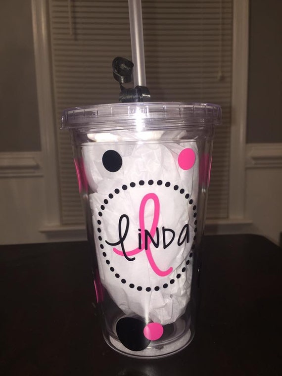 Personalized name custom made tumbler with straw cup Etsy