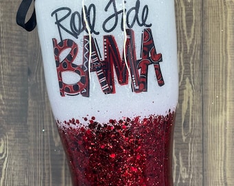 Alabama glitter stainless steel tumbler
