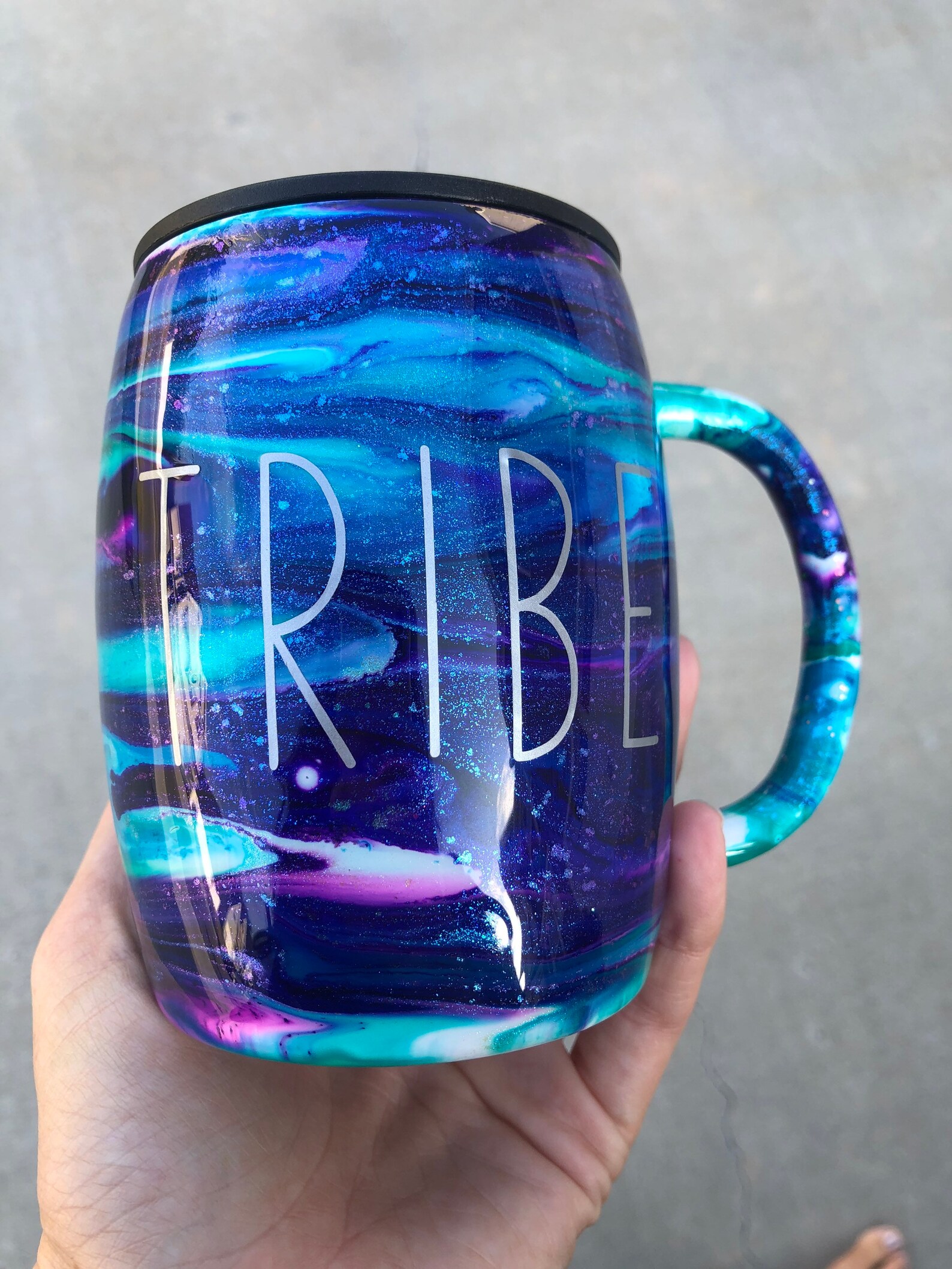Tribe Alcohol Ink and Glitter Stainless Steel Tumbler Etsy