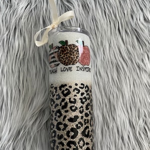 Teacher Love Inspire Stainless steel Glitter tumbler