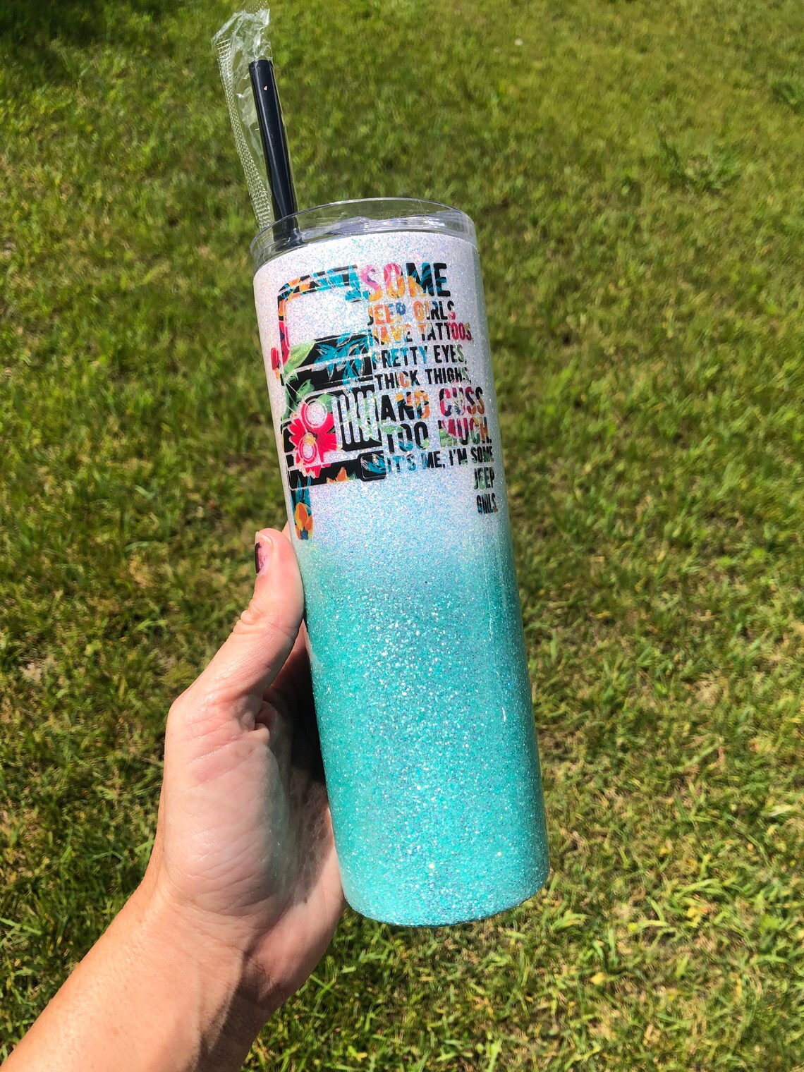 Jeep Stainless steel Glitter tumbler Etsy