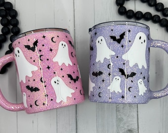 Halloween Ghost Glitter Stainless Steel Tumbler